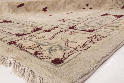 Authentic 19th Century Indian Agra Handmade Wool Carpet