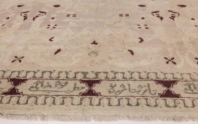 Authentic 19th Century Indian Agra Handmade Wool Carpet
