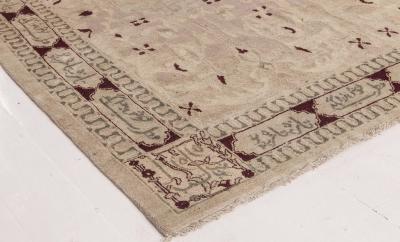 Authentic 19th Century Indian Agra Handmade Wool Carpet