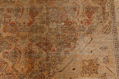 Authentic 19th Century Indian Amritsar Beige Brown Handmade Wool Rug