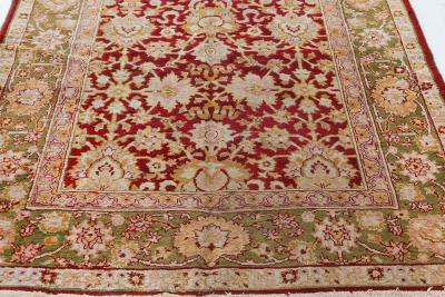 Authentic 19th Century Indian Amritsar Botanic Design Hand Knotted Wool Rug