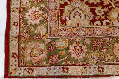 Authentic 19th Century Indian Amritsar Botanic Design Hand Knotted Wool Rug