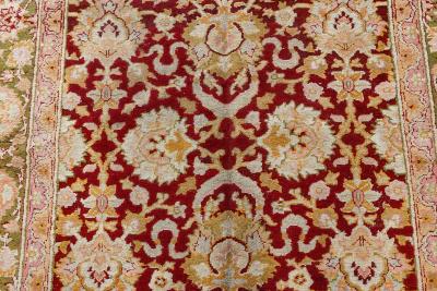 Authentic 19th Century Indian Amritsar Botanic Design Hand Knotted Wool Rug