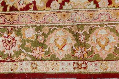 Authentic 19th Century Indian Amritsar Botanic Design Hand Knotted Wool Rug