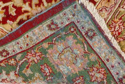 Authentic 19th Century Indian Amritsar Botanic Design Hand Knotted Wool Rug