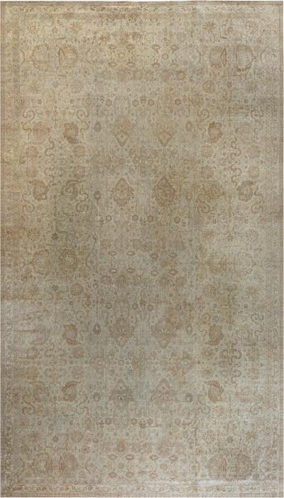 Authentic 19th Century Indian Amritsar Handmade Wool Carpet Size Adjusted 