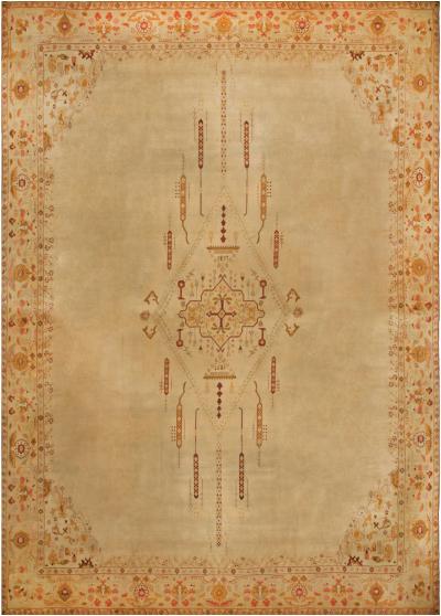 Authentic 19th Century Indian Amritsar Handmade Wool Rug