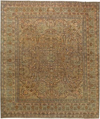 Authentic 19th Century Oversized Persian Kirman Handmade Wool Rug