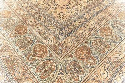 Authentic 19th Century Oversized Persian Kirman Handmade Wool Rug