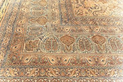Authentic 19th Century Oversized Persian Kirman Handmade Wool Rug