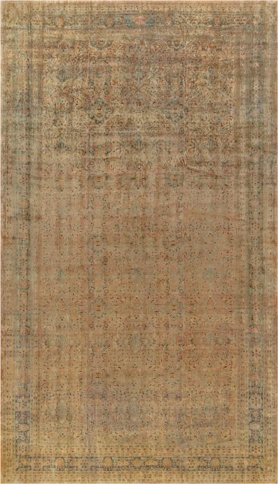 Authentic 19th Century Persian Kashan Handmade Wool Rug