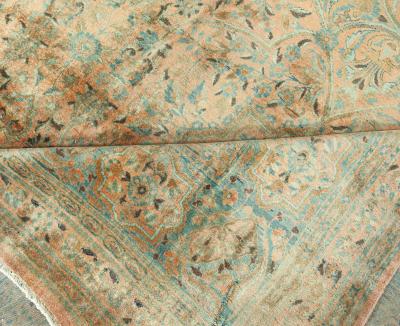 Authentic 19th Century Persian Kashan Handmade Wool Rug