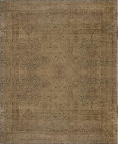 Authentic 19th Century Persian Kirman Botanic Handmade Wool Rug
