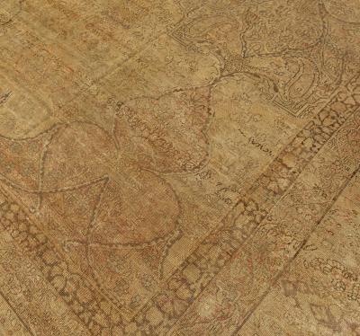 Authentic 19th Century Persian Kirman Botanic Handmade Wool Rug