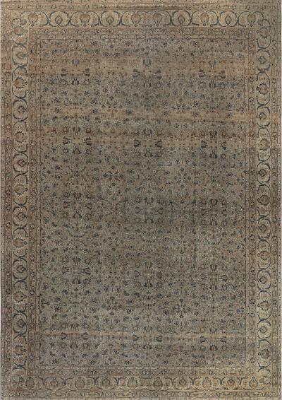 Authentic 19th Century Persian Kirman Handmade Wool Rug