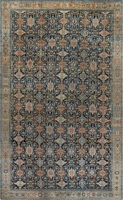 Authentic 19th Century Persian Malayer Handmade Wool Rug