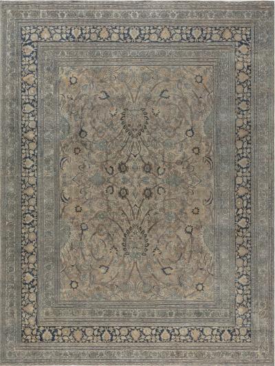 Authentic 19th Century Persian Meshad Handmade Wool Carpet