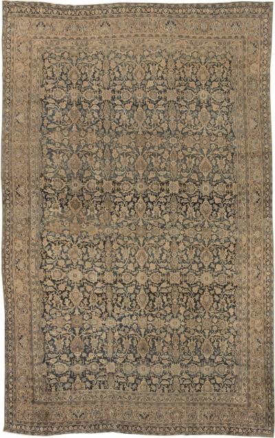Authentic 19th Century Persian Meshad Handmade Wool Rug