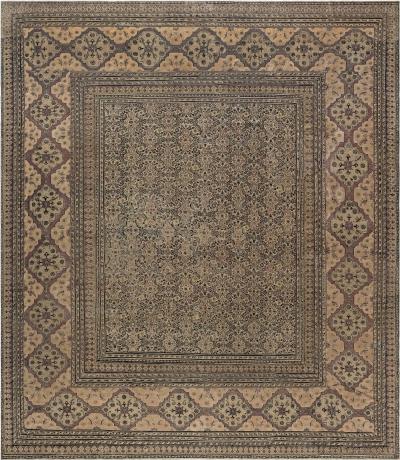 Authentic 19th Century Persian Meshad Handmade Wool Rug
