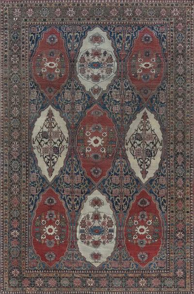 Authentic 19th Century Persian Senneh Red Handmade Wool Carpet