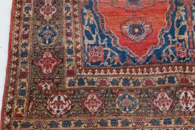 Authentic 19th Century Persian Senneh Red Handmade Wool Carpet