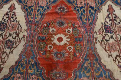 Authentic 19th Century Persian Senneh Red Handmade Wool Carpet
