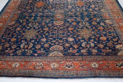 Authentic 19th Century Persian Sultanabad Blue Red Hand Knotted Wool Rug