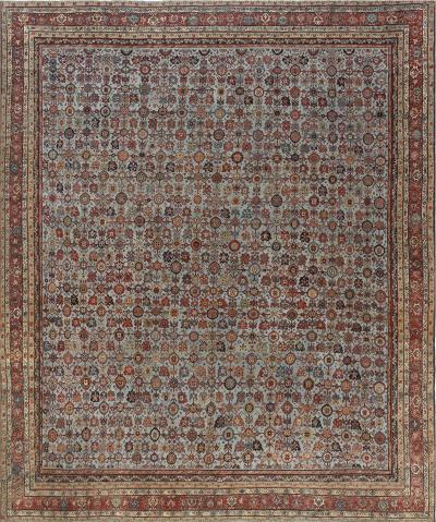 Authentic 19th Century Persian Sultanabad Handmade Wool Carpet