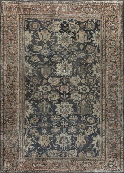 Authentic 19th Century Persian Sultanabad Handmade Wool Rug
