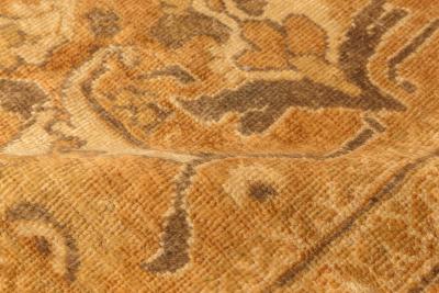 Authentic 19th Century Persian Sultanabad Orange Brown Handmade Wool Rug
