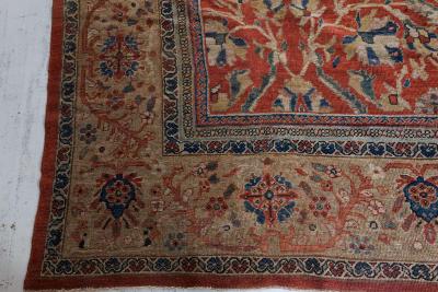 Authentic 19th Century Persian Sultanabad Red Handmade Wool Rug