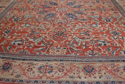 Authentic 19th Century Persian Sultanabad Red Handmade Wool Rug