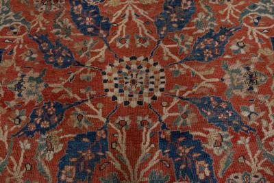 Authentic 19th Century Persian Sultanabad Red Handmade Wool Rug