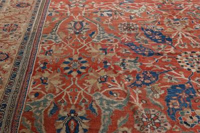 Authentic 19th Century Persian Sultanabad Red Handmade Wool Rug