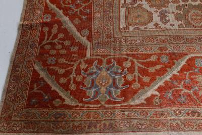 Authentic 19th Century Persian Sultanabad Red Handmade Wool Rug