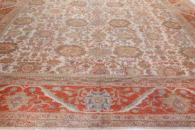 Authentic 19th Century Persian Sultanabad Red Handmade Wool Rug