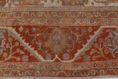 Authentic 19th Century Persian Sultanabad Red Handmade Wool Rug