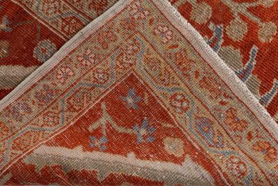 Authentic 19th Century Persian Sultanabad Red Handmade Wool Rug