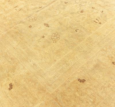 Authentic 19th Century Persian Tabriz Botanic Brown Hand Knotted Wool Rug