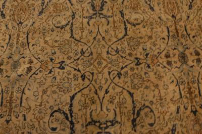 Authentic 19th Century Persian Tabriz Botanic Handmade Wool Rug