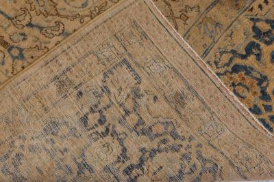 Authentic 19th Century Persian Tabriz Botanic Handmade Wool Rug