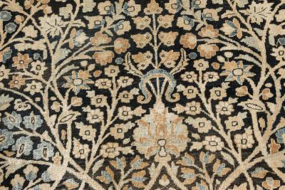 Authentic 19th Century Persian Tabriz Botanic Handwoven Wool Rug