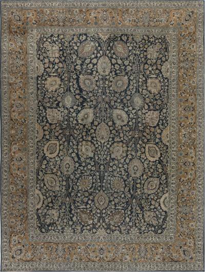 Authentic 19th Century Persian Tabriz Botanic Handwoven Wool Rug