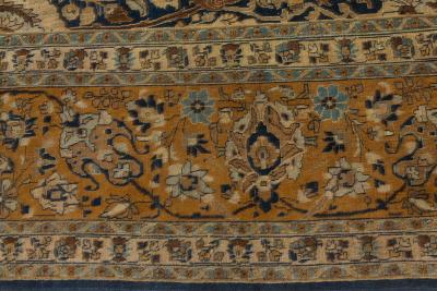 Authentic 19th Century Persian Tabriz Botanic Handwoven Wool Rug