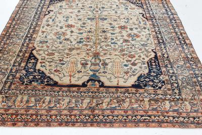 Authentic 19th Century Persian Tabriz Floral Handwoven Wool Rug