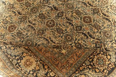 Authentic 19th Century Persian Tabriz Handmade Wool Carpet
