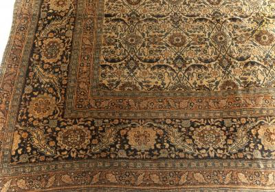 Authentic 19th Century Persian Tabriz Handmade Wool Carpet
