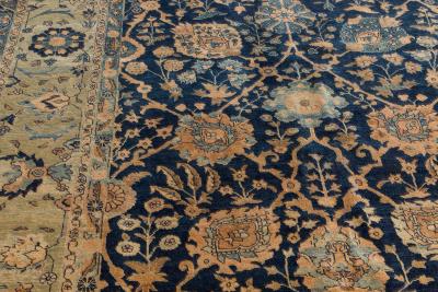 Authentic 19th Century Persian Tabriz Handmade Wool Carpet