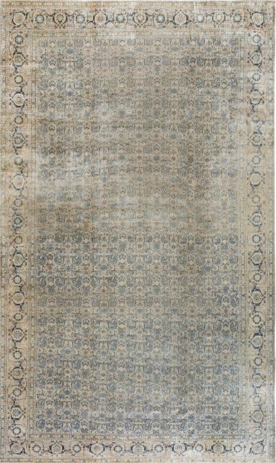Authentic 19th Century Persian Tabriz Handmade Wool Carpet
