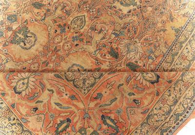 Authentic 19th Century Persian Tabriz Handmade Wool Rug